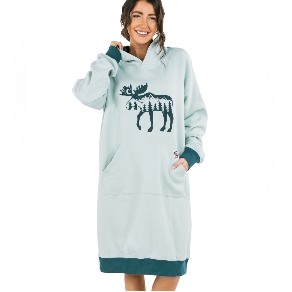Lazy One Mountain Moose Sleep Hoodie S/M
